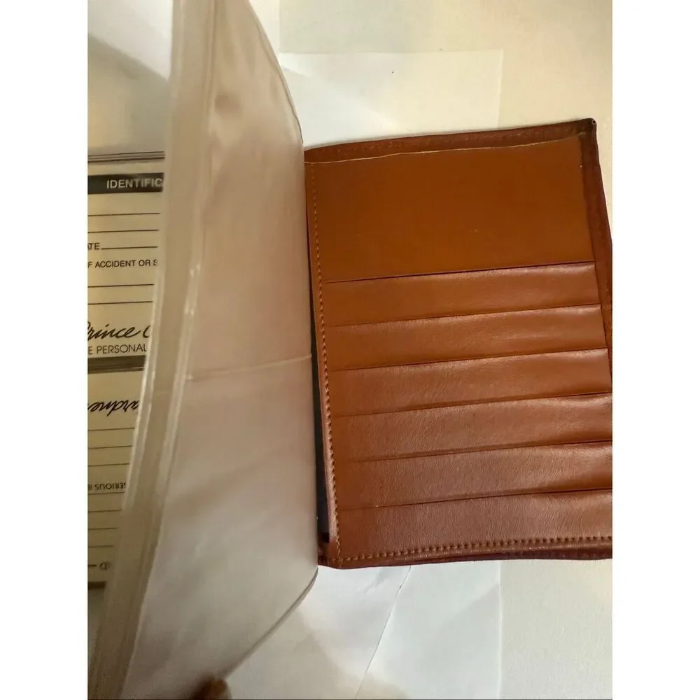 Prince Gardner Unisex Cowhide Leather Bi-fold Card Holder Wallet Tan OS NWOT